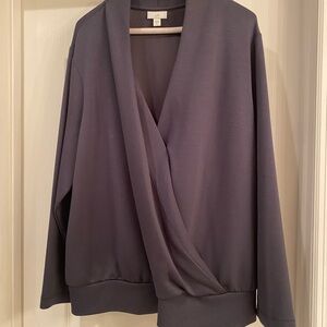 Gray J. Jill Wrap-Style Top
